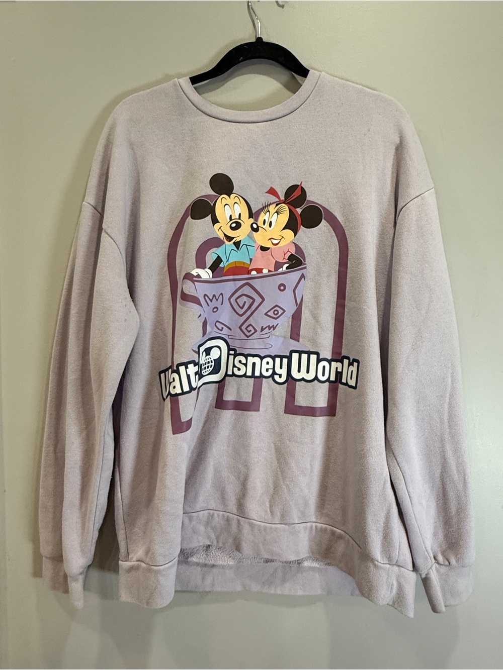 Disney Lavender Mickey & Minnie Walt Disney World Crewneck Sweatshirt